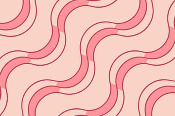Abstract Pink Wavy Lines Seamless Pattern Elegant Background Aesthetic Design Modern Art Vector Illustration Wallpaper Fabric Texture