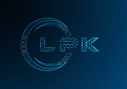 LPK low poly letter logo vector design. LPK lower poly logo design. Low poly logo.