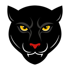 Fierce Black Panther Face Vector Illustration