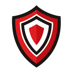 Modern Red and Black Shield Vector Symbol
