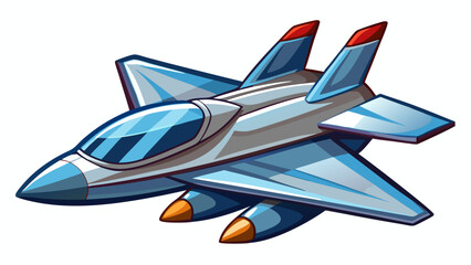 Cartoon Futuristic Jet Fighter Vector