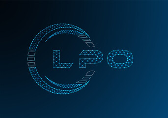 LPO low poly letter logo vector design. LPO lower poly logo design. Low poly logo.