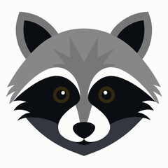  Cute Raccoon Head – Animal Vector Icon