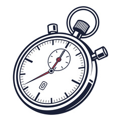 Vintage stopwatch with red and black details timer retro