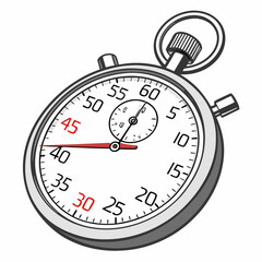 Vintage stopwatch with red and black time indicators timer retro