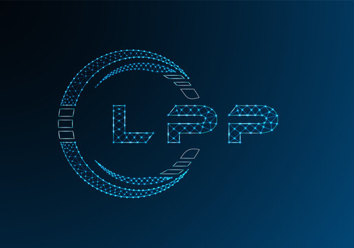 LPP low poly letter logo vector design. LPP lower poly logo design. Low poly logo.