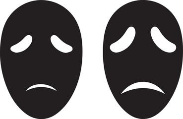 black mask on white background