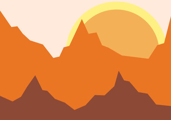Cumbres de montañas al atardecer cálido