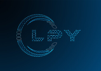 LPY low poly letter logo vector design. LPY lower poly logo design. Low poly logo.