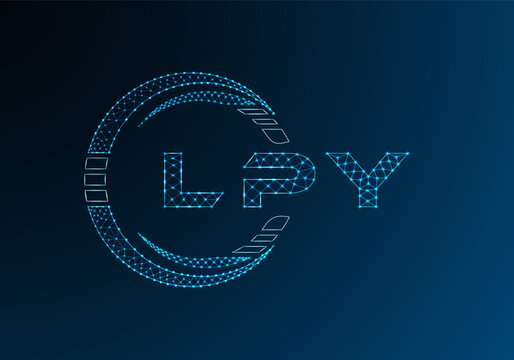 LPY low poly letter logo vector design. LPY lower poly logo design. Low poly logo.