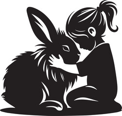 rabbit or gril love vector