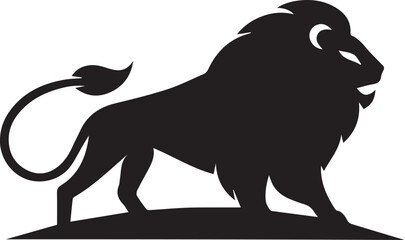 black silhouette of a lion