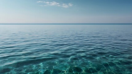 Obraz premium Serene Ocean Horizon Calm Waters, Clear Sky, Tranquil Seascape