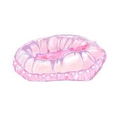 Pink Soft Pet Pillow Watercolor Clipart Hand Painted Cushion For Cats And Dogs Cozy Animal Bed Cute Home Decor Element Isolated On White Background For Pet Care Design And Illustration