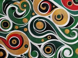 Naklejka premium Abstract Colorful Swirls and Circular Patterns in Bold Design
