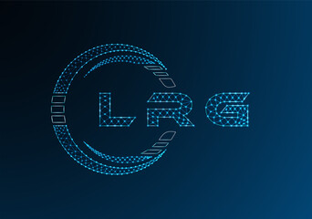 LRG low poly letter logo vector design. LRG lower poly logo design. Low poly logo.