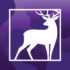 Deer silhouette geometric background with abstract style vector illustration
