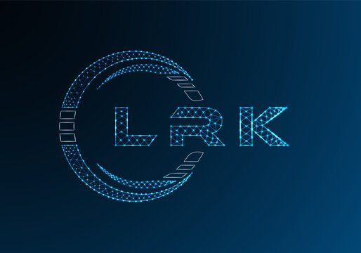 LRK low poly letter logo vector design. LRK lower poly logo design. Low poly logo.