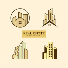 A Set of Construction Property Real Estate Logo Designs Unique and Memorable That Elevate Your Brand