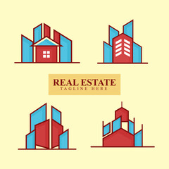 A Set of Building and Construction Real Estate Logo Designs 