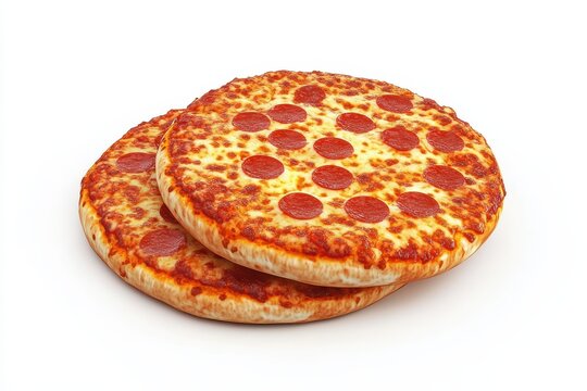 Frozen Pizzas isolated in 3d cartoon character on white background