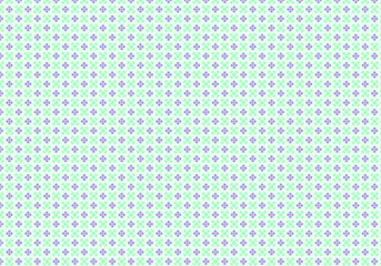 Delicate floral pattern in pastel green and purple repeats