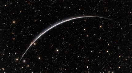 A starry night sky with a comet streaking across it.