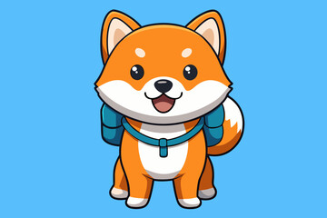 Shiba Inu with Backpack