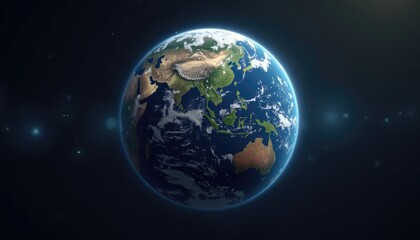 Fototapeta premium Detailed view of planet earth in space.