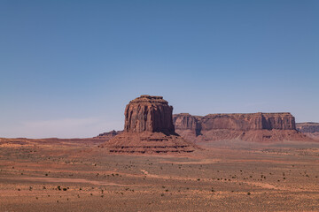 Fototapeta premium Merrick Butte, Monument Valley on the Colorado Plateau, Arizona. a butte is an isolated hill. Artist's Point.