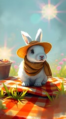 Bunny Wearing a Hat