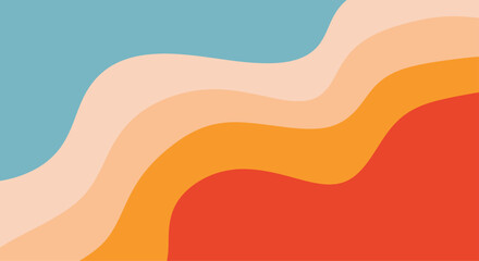 Abstract design featuring flowing shapes in soft orange and blue tones