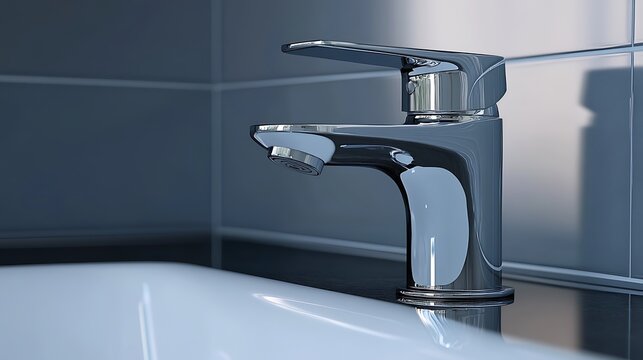 Modern chrome bathroom faucet design for sink fixture and home improvement plumbing solutions project