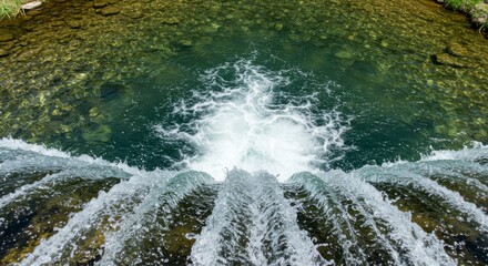 Waterfall cascade from above