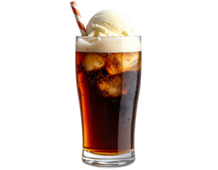 Glass Soda Fountain with Ice Cream Float – Transparent