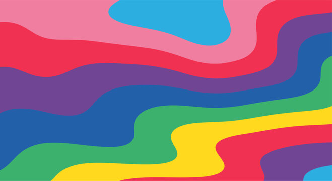 Colorful striped background showing abstract wavy lines with vibrant colors