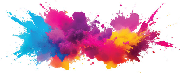  Vibrant Festival Holi Powder Blast – Bright Colorful Paint Splash Isolated on White Background Vector Design
