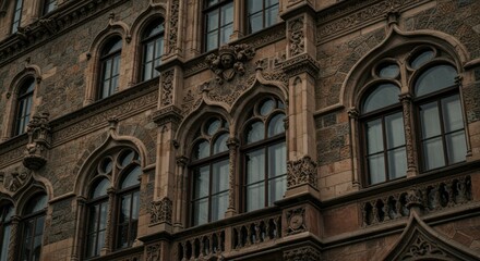 Ornate building facade with arched windows (2)