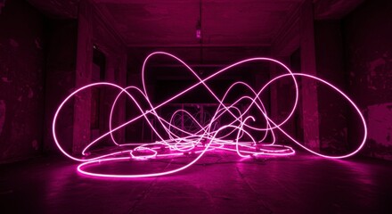 Abstract Neon Art Installation