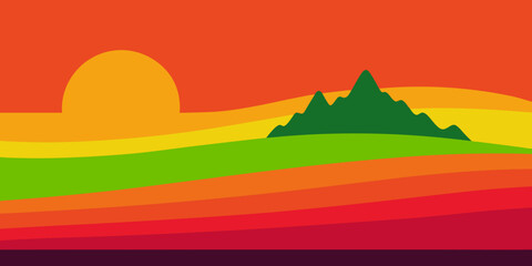 Obraz premium A Landscape In The Thermal Imaging Spectrum With A Hot And Cold And Colorful Vibe