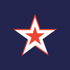 red star on blue