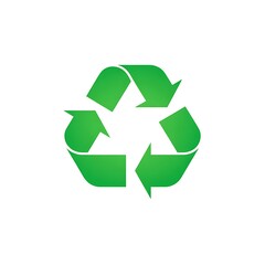 Obraz premium Green Recycling Symbol Simple, Iconic Vector Illustration