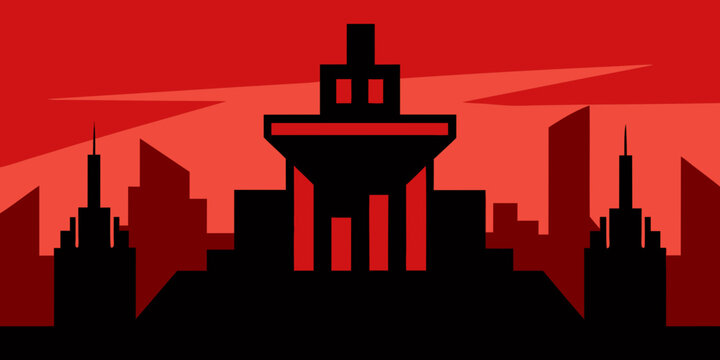 A Dystopian And Brutalist City Under The Watchful Eye Of A Totalitarian Regime