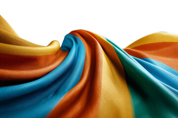 Colorful fabric flowing elegantly, showcasing a blend of vibrant hues and textures.