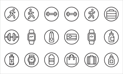 Fototapeta premium Running dumbbell smartwatch bottle bag watch runner