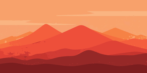 A Heat Haze Distorting The View Of A Distant Mountain Range In A Hot Desert Scene