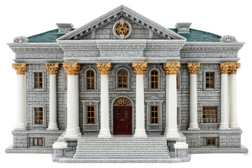 Historic mansion with intricate architectural details and grand columns, showcasing a classic design.