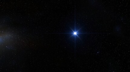 A star in space with a blue light shining around it.
