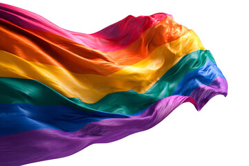 A vibrant rainbow flag billows gracefully, symbolizing pride and inclusivity.