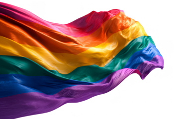 A vibrant rainbow flag billows gracefully, symbolizing pride and inclusivity.